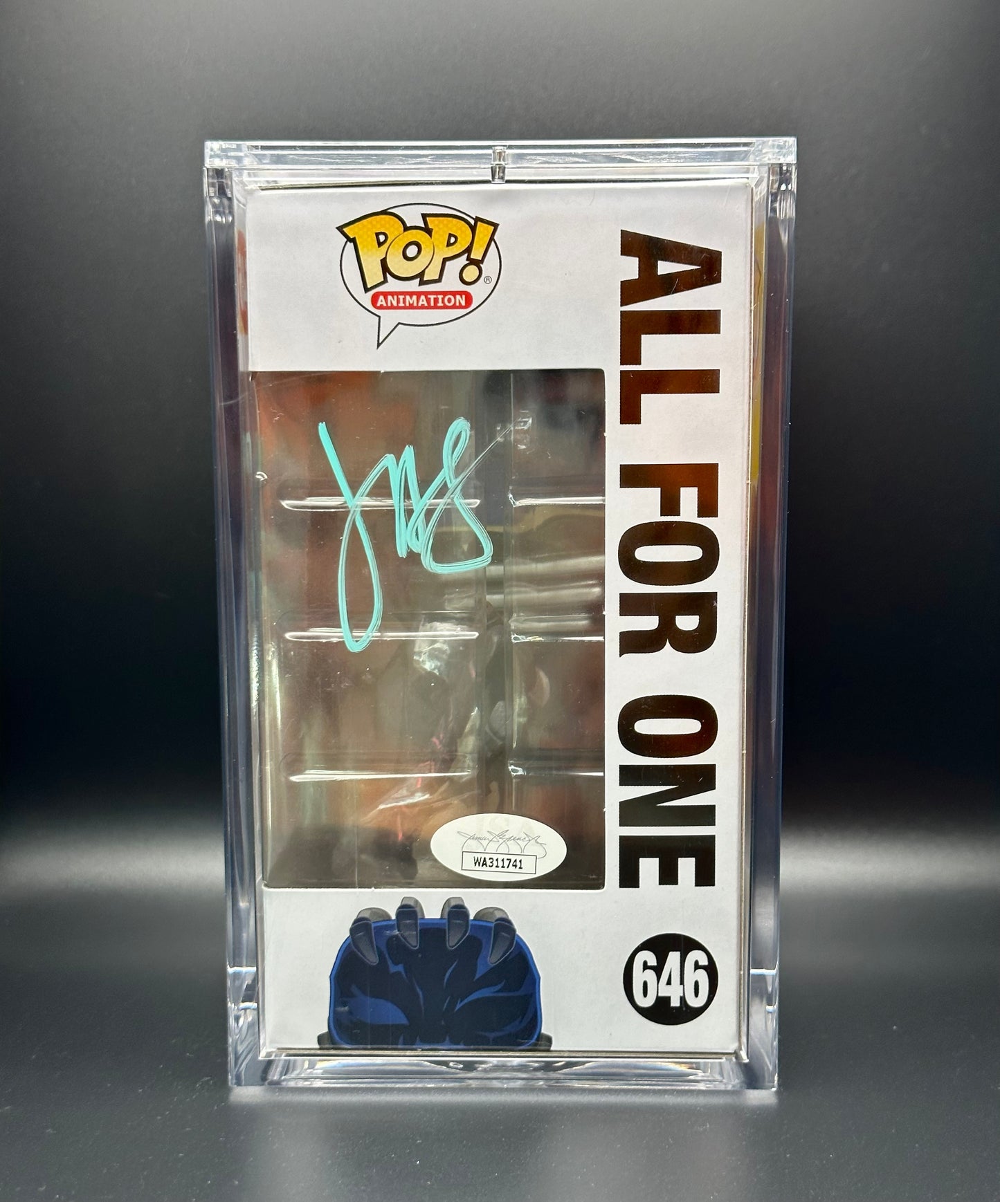 Funko Pop! My Hero Academia: All For One SIGNED w/Quote Signed by John Swasey (JSA Certified)