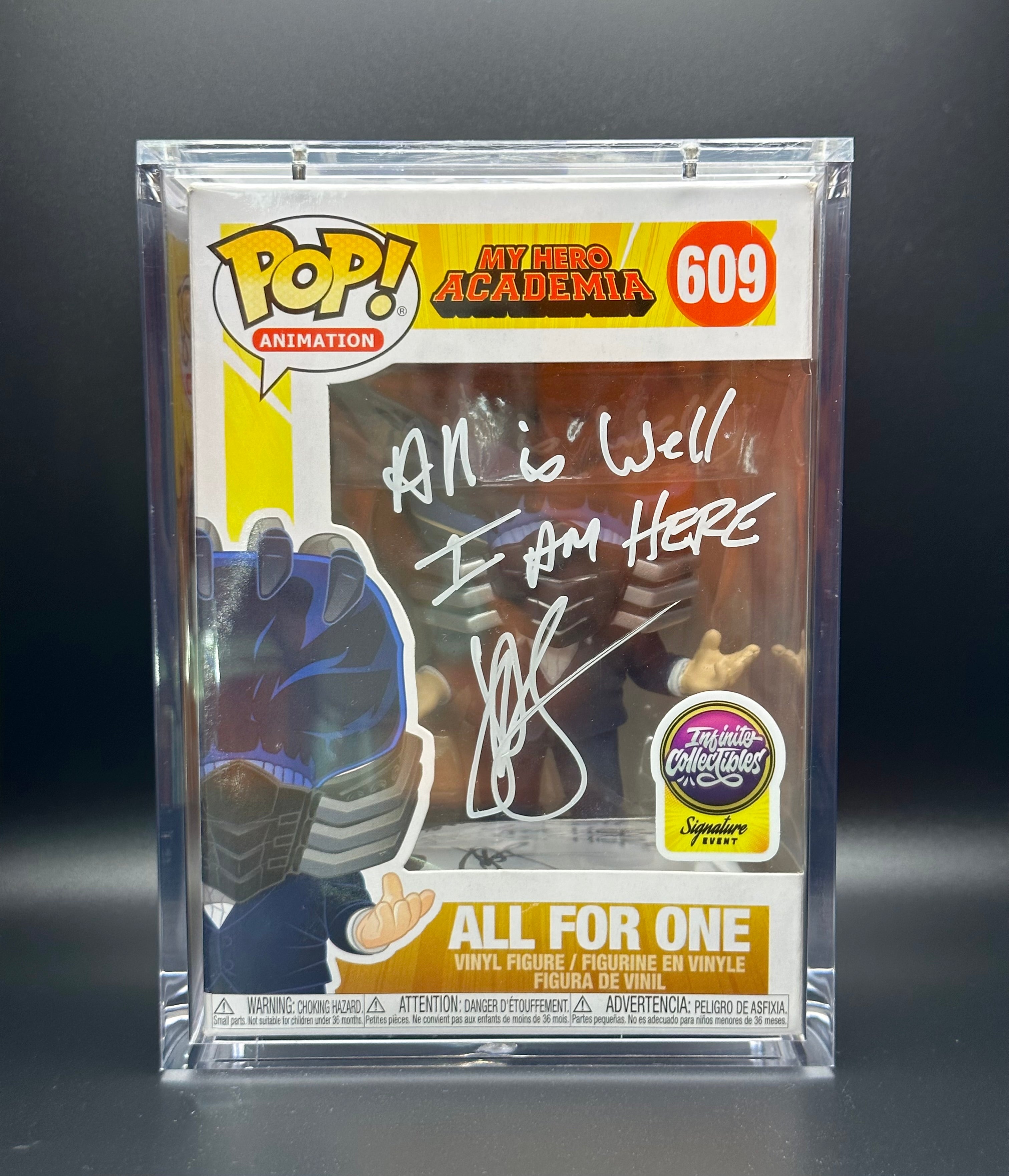 My Hero Academia All For One Autographed/Signed top Funko Pop