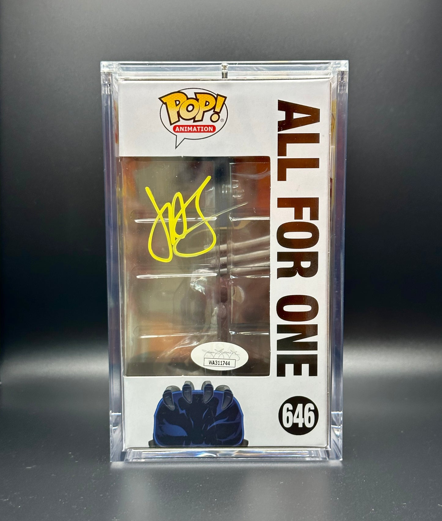 Funko Pop! My Hero Academia: All For One SIGNED w/Quote Signed by John Swasey (JSA Certified)