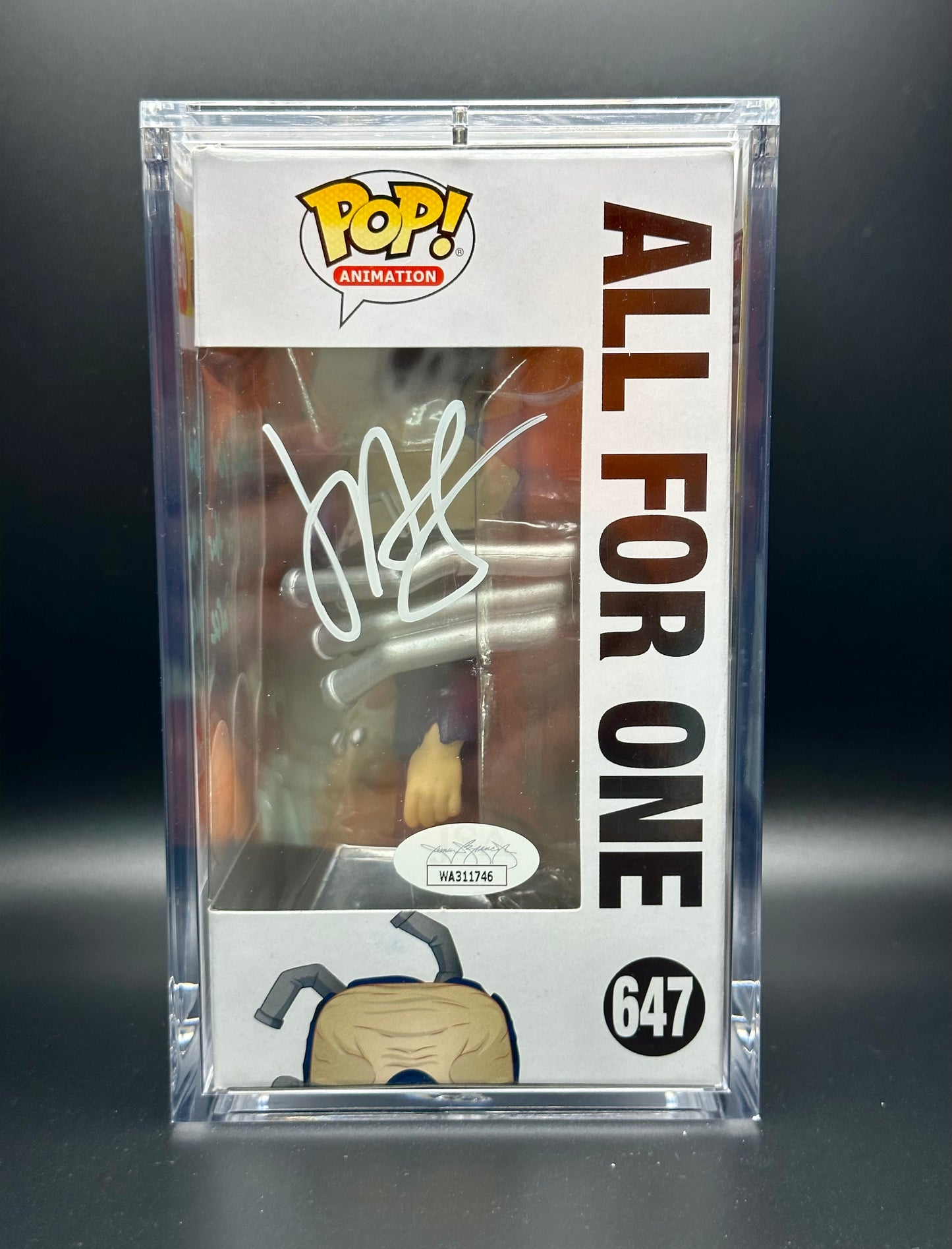 Funko Pop! My Hero Academia: All For One SIGNED w/Quote Signed by John Swasey (JSA Certified)