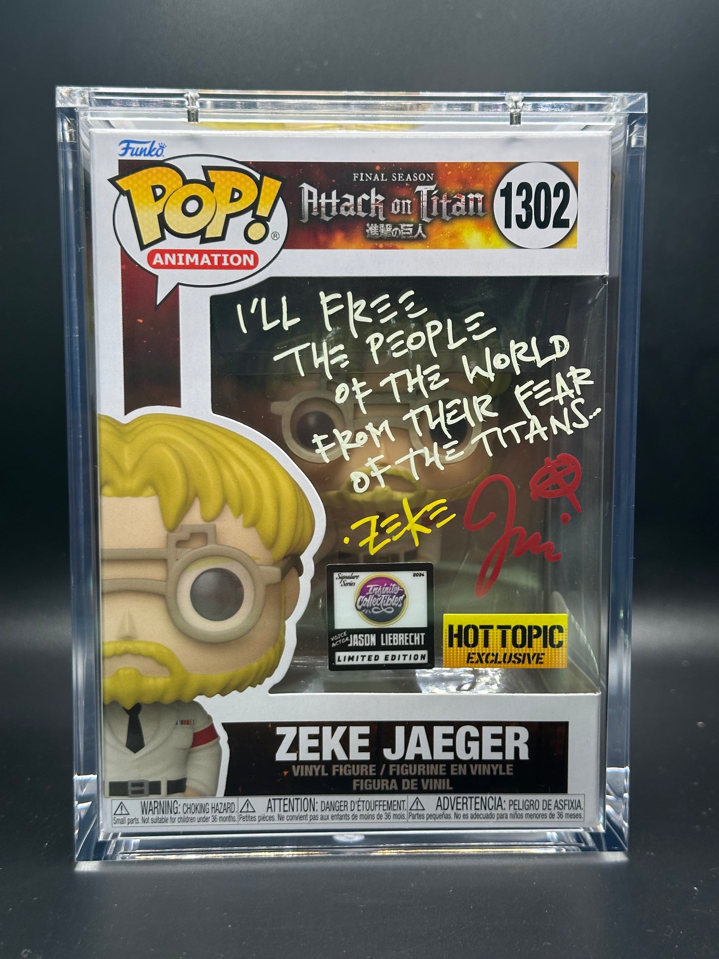 Funko Pop! Attack on Titan: Zeke Signed by Jason Liebrecht (JSA Certified)