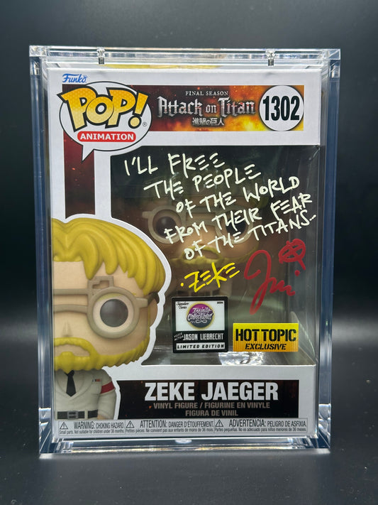 Funko Pop! Attack on Titan: Zeke Signed by Jason Liebrecht (JSA Certified)