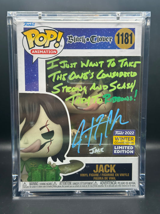 Funko Pop! Black Clover: Captain Jack Signed by Justin Cook (JSA Certified)